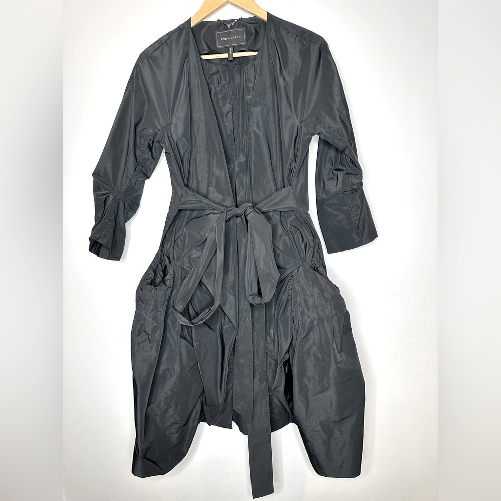 Issey Miyake Black Lightweight Wrap Coat
